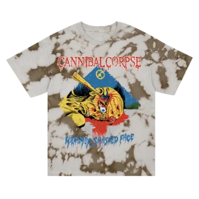 Cannibal Coprse Hammer Smashed Face Mold Dye T-Shirt