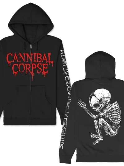 Cannibal Corpse Butchered At Birth Fetus Zip Up Black Hoodie