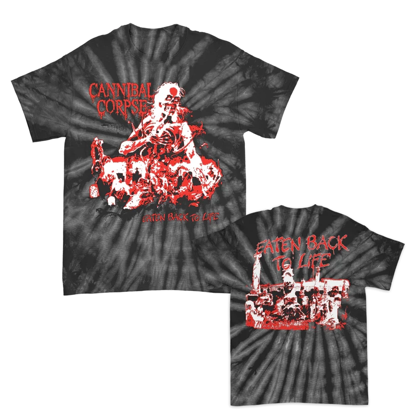 Cannibal Corpse Eaten Back To Life Bootleg Spider Black Dye T-Shirt
