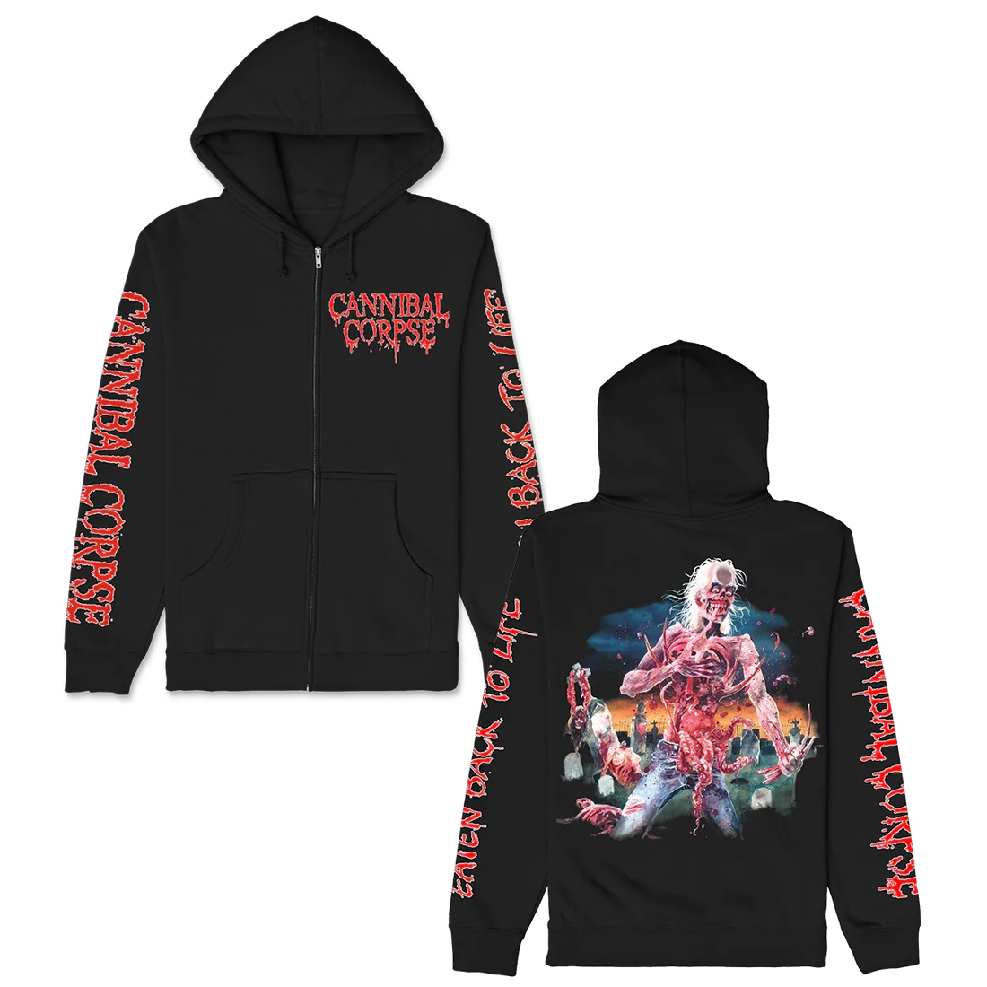 Cannibal Corpse Eaten Back To Life Zip Up Back Hoodie