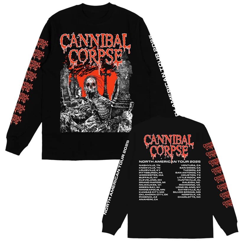 Cannibal Corpse Graveside 2025 Tour Black Long Sleeve