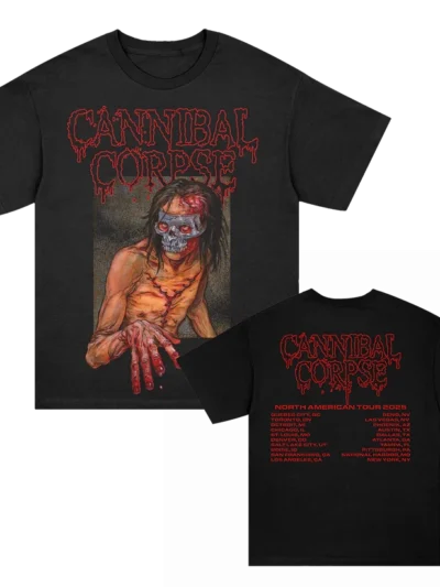 Cannibal Corpse Head Wound 2025 Tour Black T-Shirt
