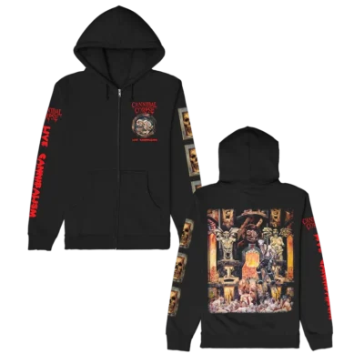 Cannibal Corpse Live Cannibalism Zip Up Black Hoodie