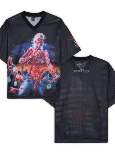 Cannibal Corpse X Brain Dead Football Jersey Black T-Shirt