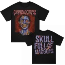 Cannibal Cropse Skull Full Of Maggots Black T-Shirt