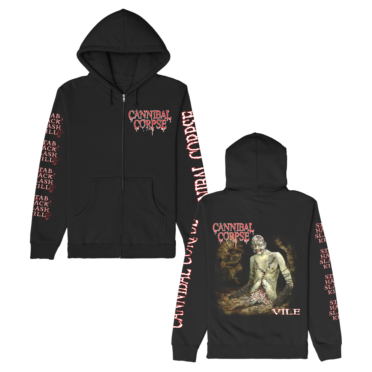 Cannibal Corpse Vile Cover Zip Up Hoodie